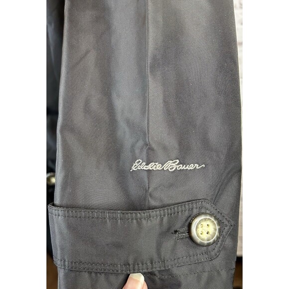 Eddie Bauer Weatheredge Trench Coat Water Resistant Rain Jacket Black NEW MEDIUM - Picture 12 of 16